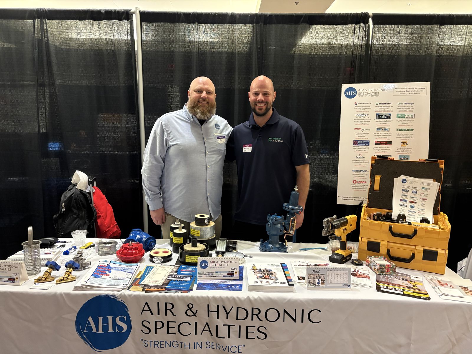 Rob Warnell and a colleague at the AHS booth