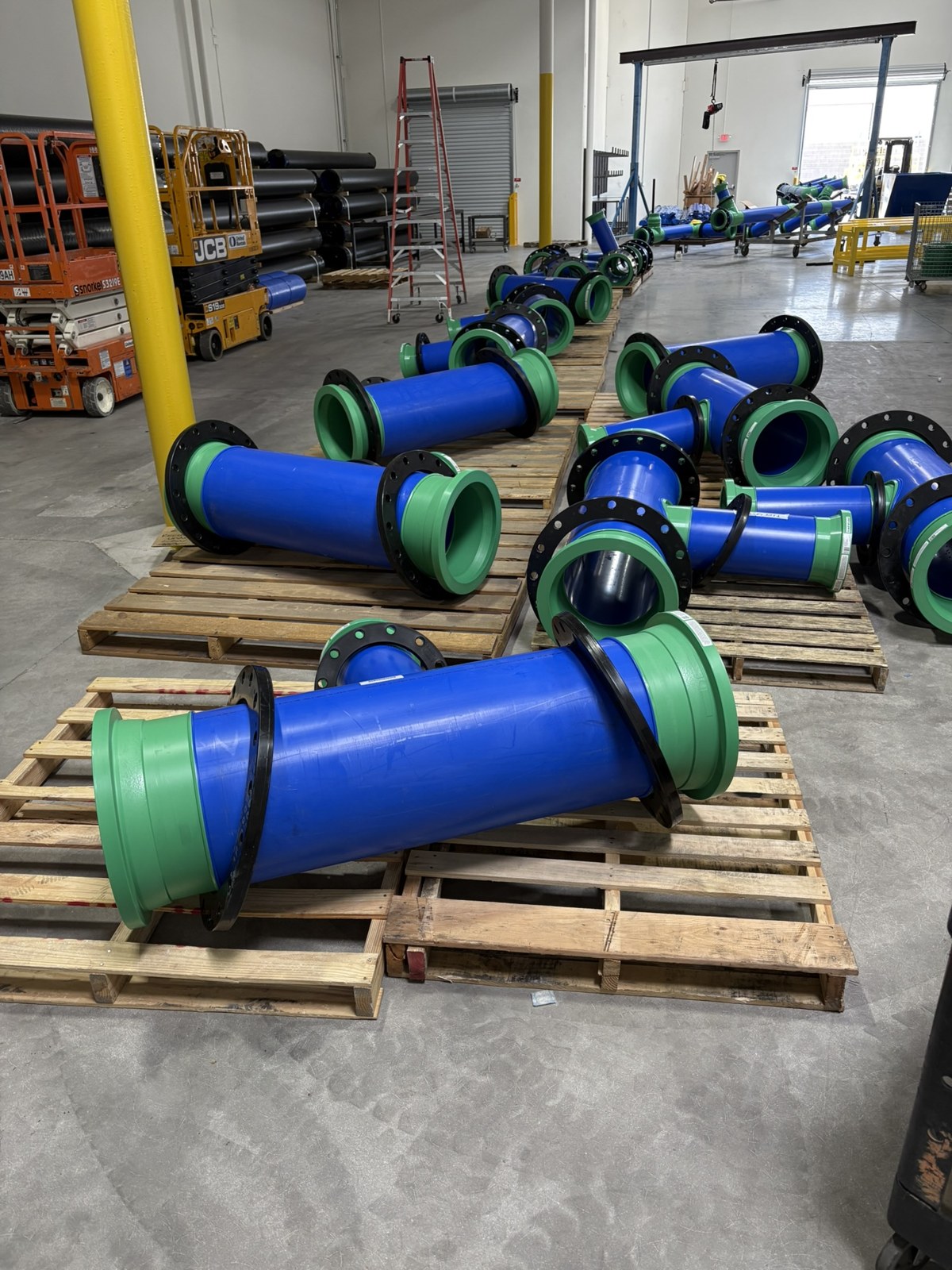 Aquatherm PP-R pipe and fittings staged for the Switch data center project